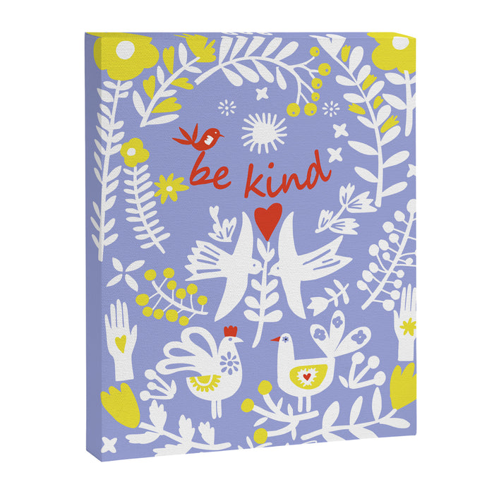 be kind - scandinavian folk art illustration Canvas Print Gallery Image 1