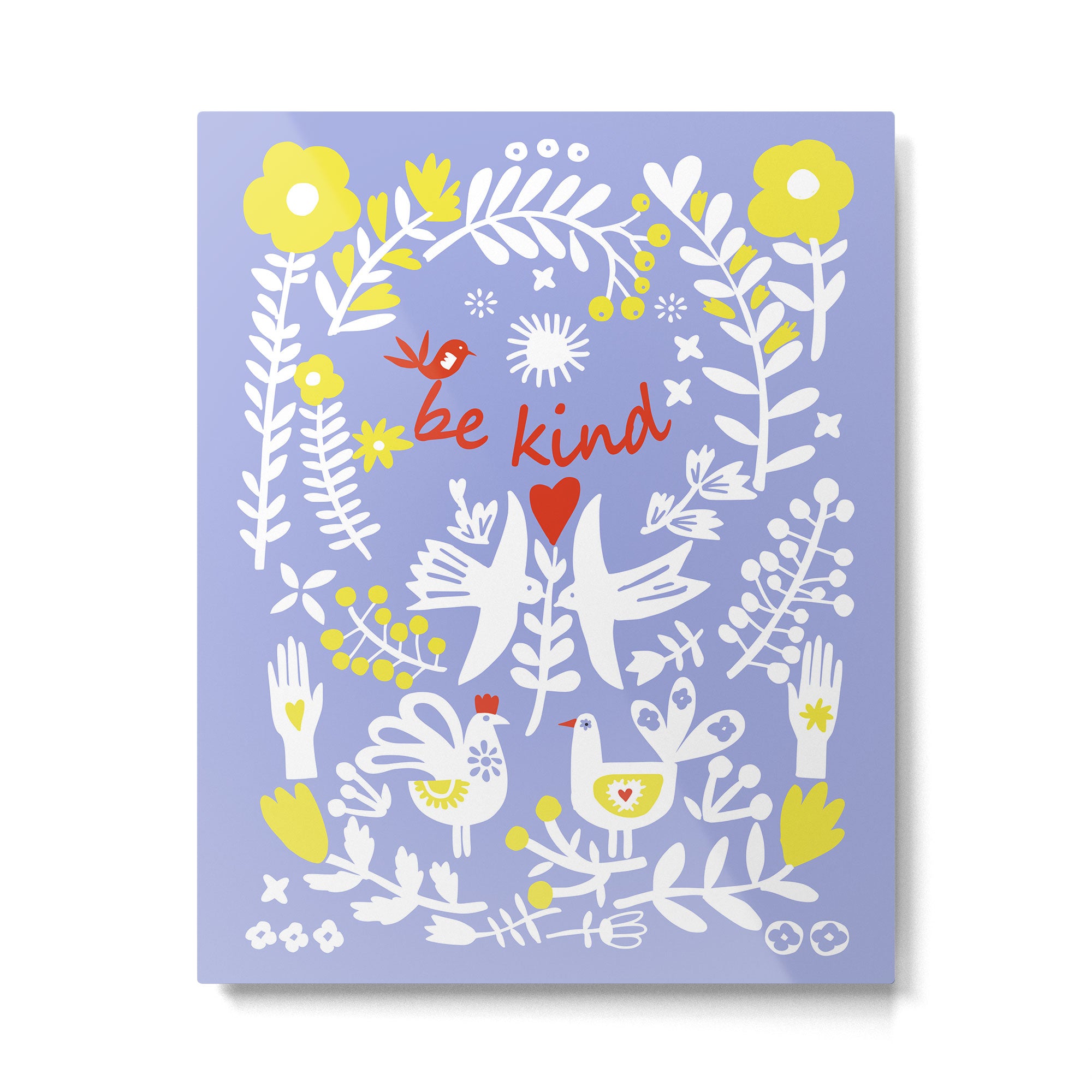 be kind - scandinavian folk art illustration Metal Print Gallery Image 6