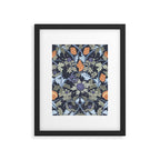 Beach thistle and shells dark navy Framed Art Print Gallery Image 5