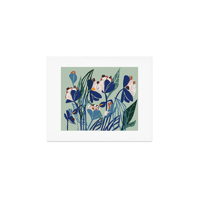 Beauty outside - mint floral Art Print Gallery Image 1
