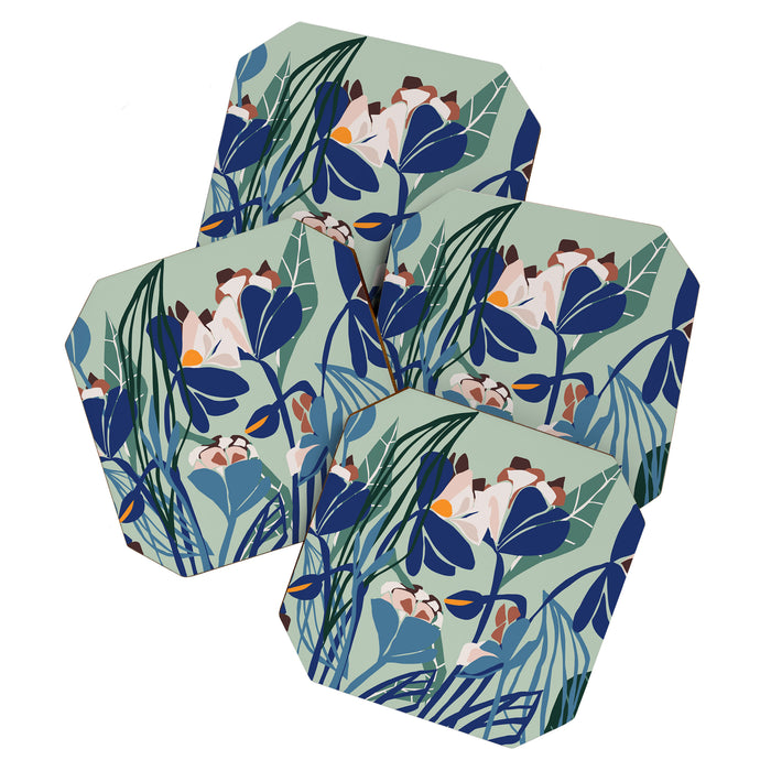 Beauty outside - mint floral Coaster Gallery Image 1