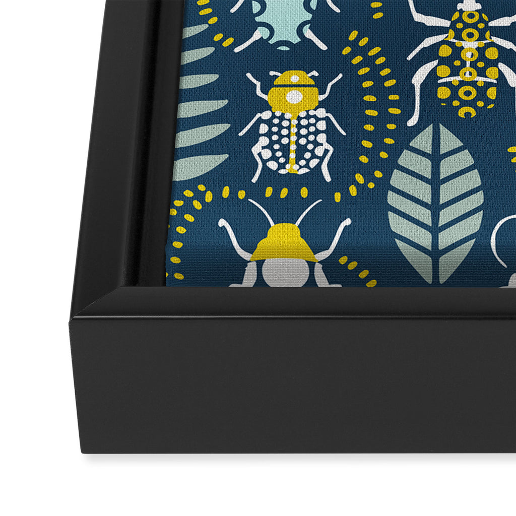 Beetle collection in dark Framed Canvas Print Gallery Image 3