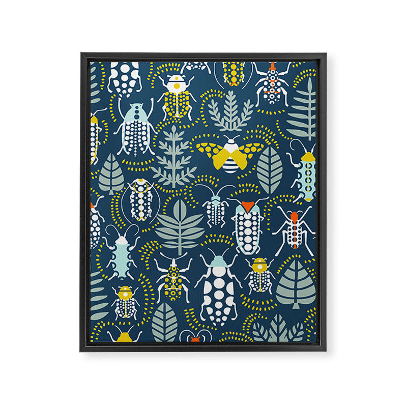 Beetle collection in dark Framed Canvas Print Gallery Image 8