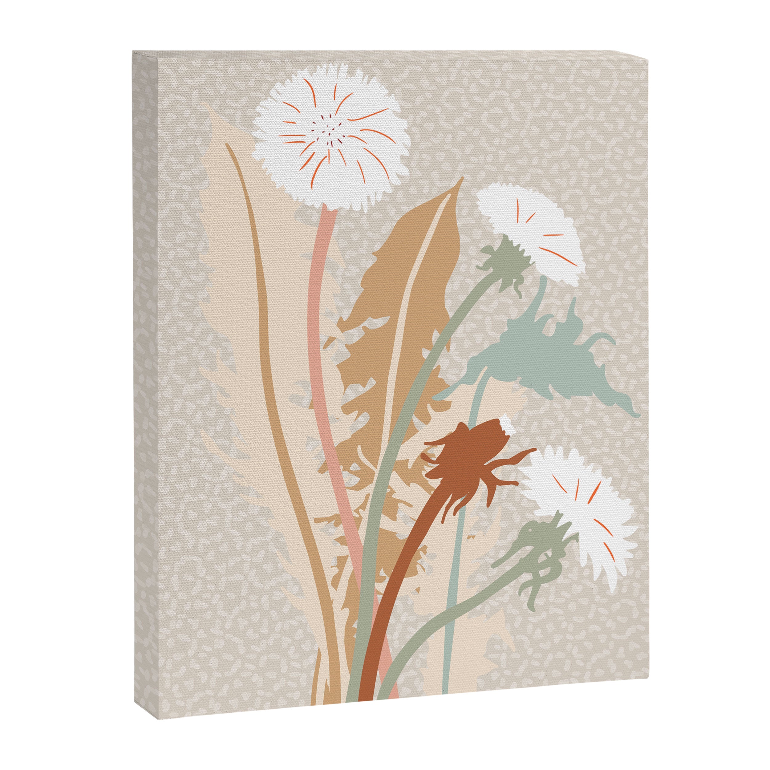 Big flower Dandelion blossom modern illustration rusty terracotta Canvas Print Gallery Image 6