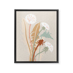 Big flower Dandelion blossom modern illustration rusty terracotta Framed Canvas Print Gallery Image 6