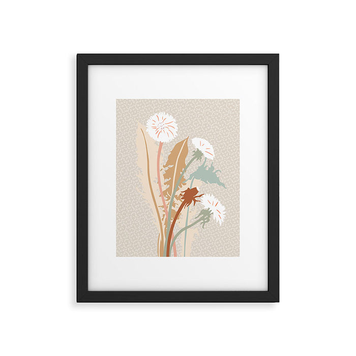 Big flower Dandelion blossom modern illustration rusty terracotta Framed Art Print Gallery Image 1