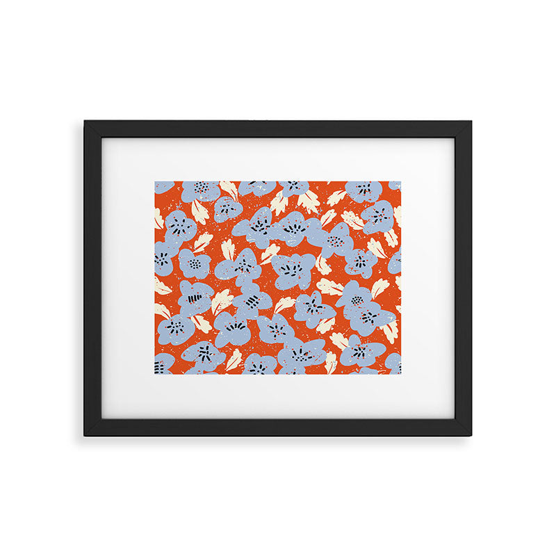 Big flowers in my garden orange - pattern Framed Art Print Gallery Image 5