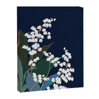 Big flowers Lily of the valley dark denim Canvas Print Gallery Image 6