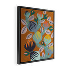 Big happy retro blooms rust Framed Canvas Print Gallery Image 2