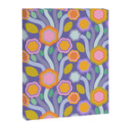 Big pop retro flowers blue Canvas Print Gallery Image 6