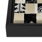 Black Forest check black and white Framed Canvas Print Gallery Image 3