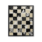 Black Forest check black and white Framed Canvas Print Gallery Image 6