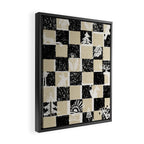 Black Forest check black and white Framed Canvas Print Gallery Image 2
