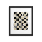 Black Forest check black and white Framed Art Print Gallery Image 5