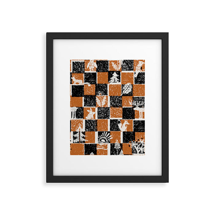 Black Forest check Framed Art Print Gallery Image 1