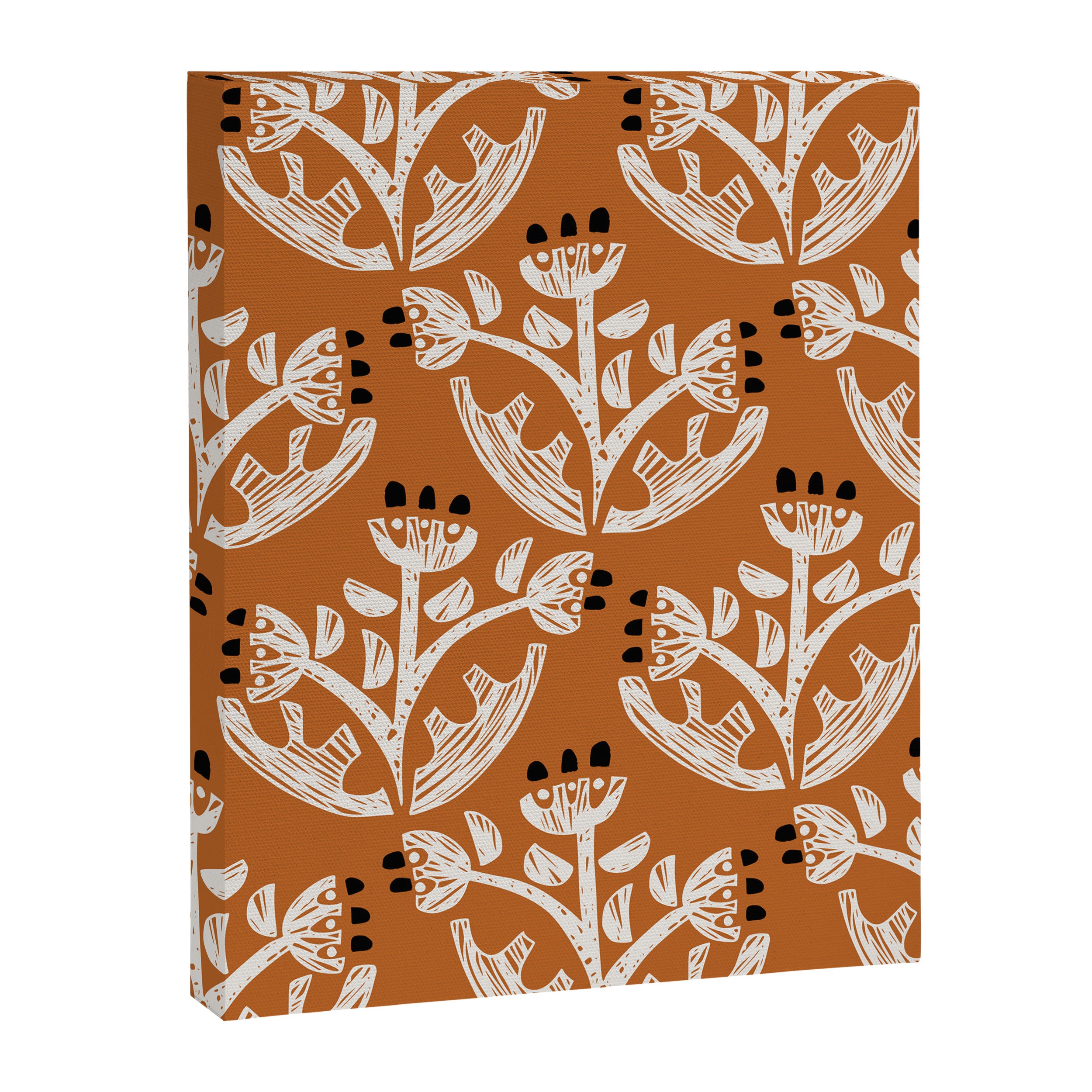 Black Forest flowers terracotta Canvas Print Gallery Image 8