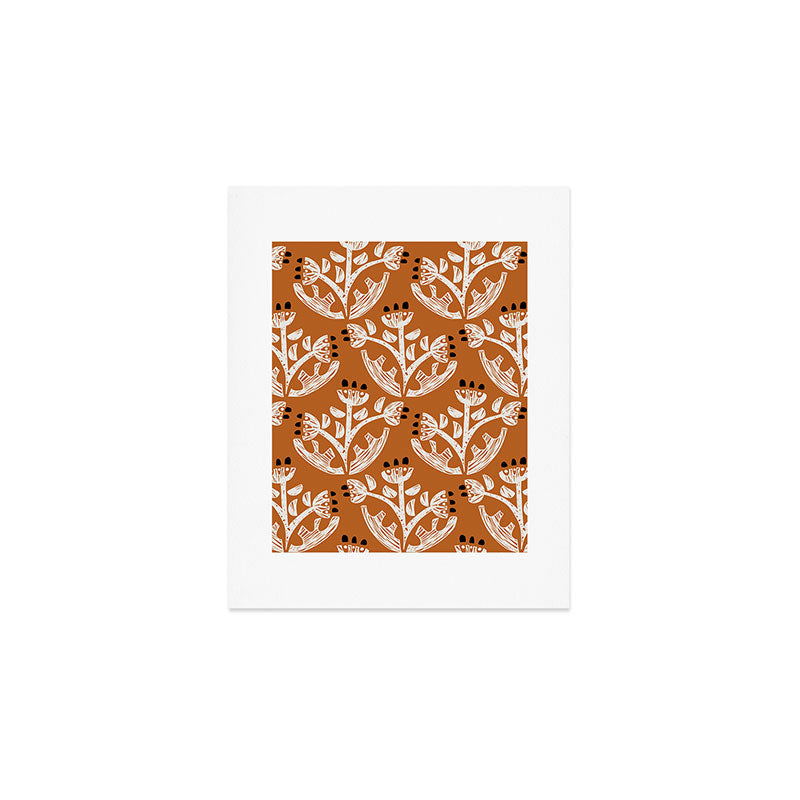 Black Forest flowers terracotta Art Print Gallery Image 1