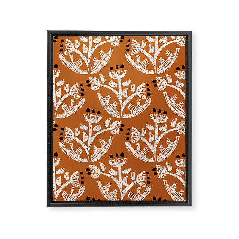 Black Forest flowers terracotta Framed Canvas Print Gallery Image 8