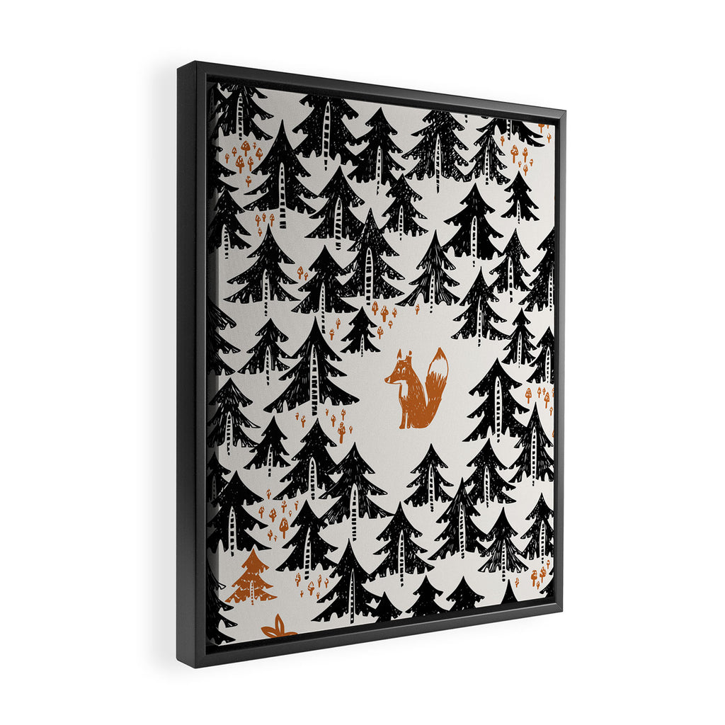 Black Forest fox and hare Framed Canvas Print Gallery Image 2