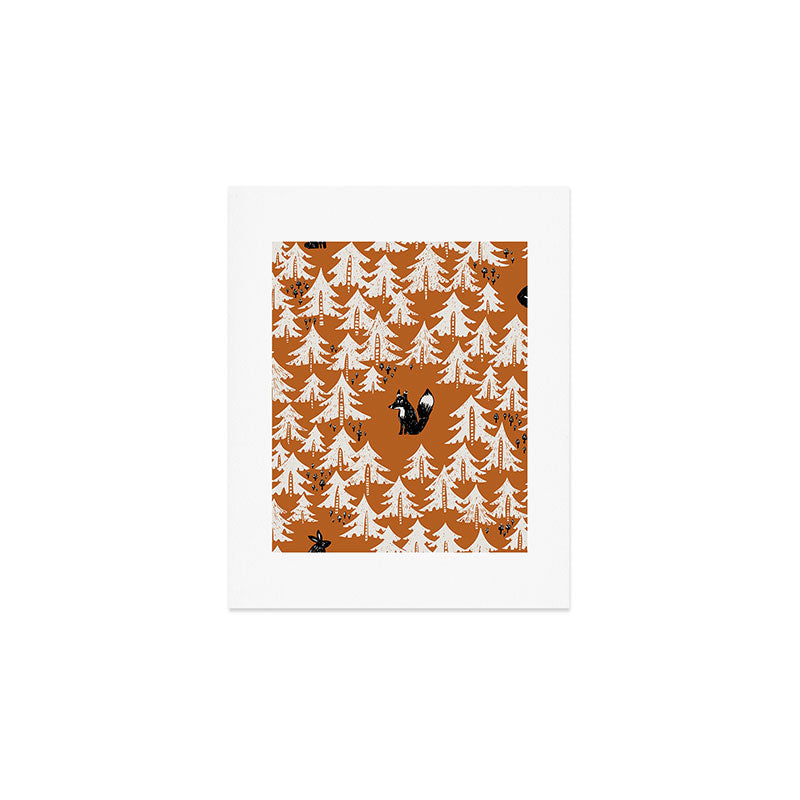 Black Forest fox terracotta Art Print Gallery Image 1