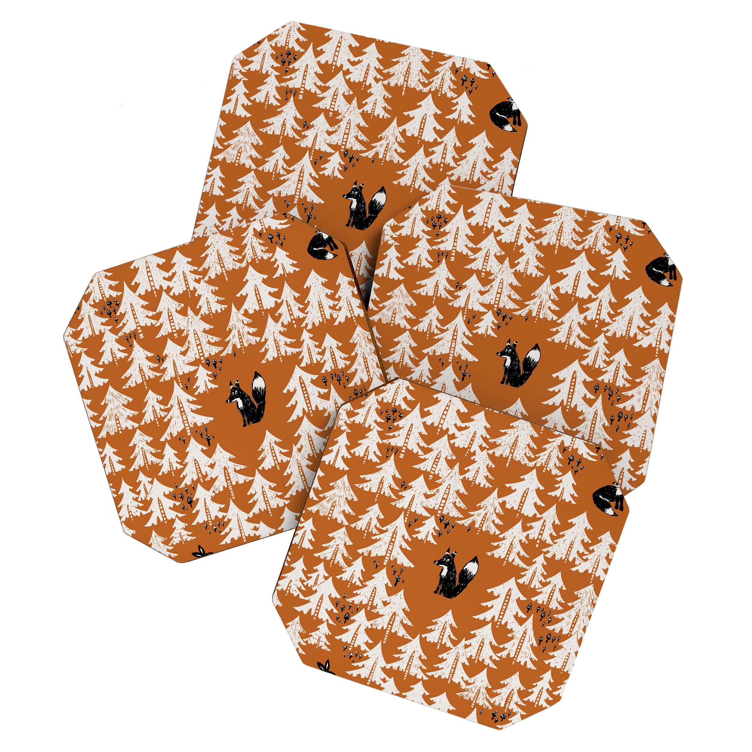 Black Forest fox terracotta Coaster Gallery Image 1