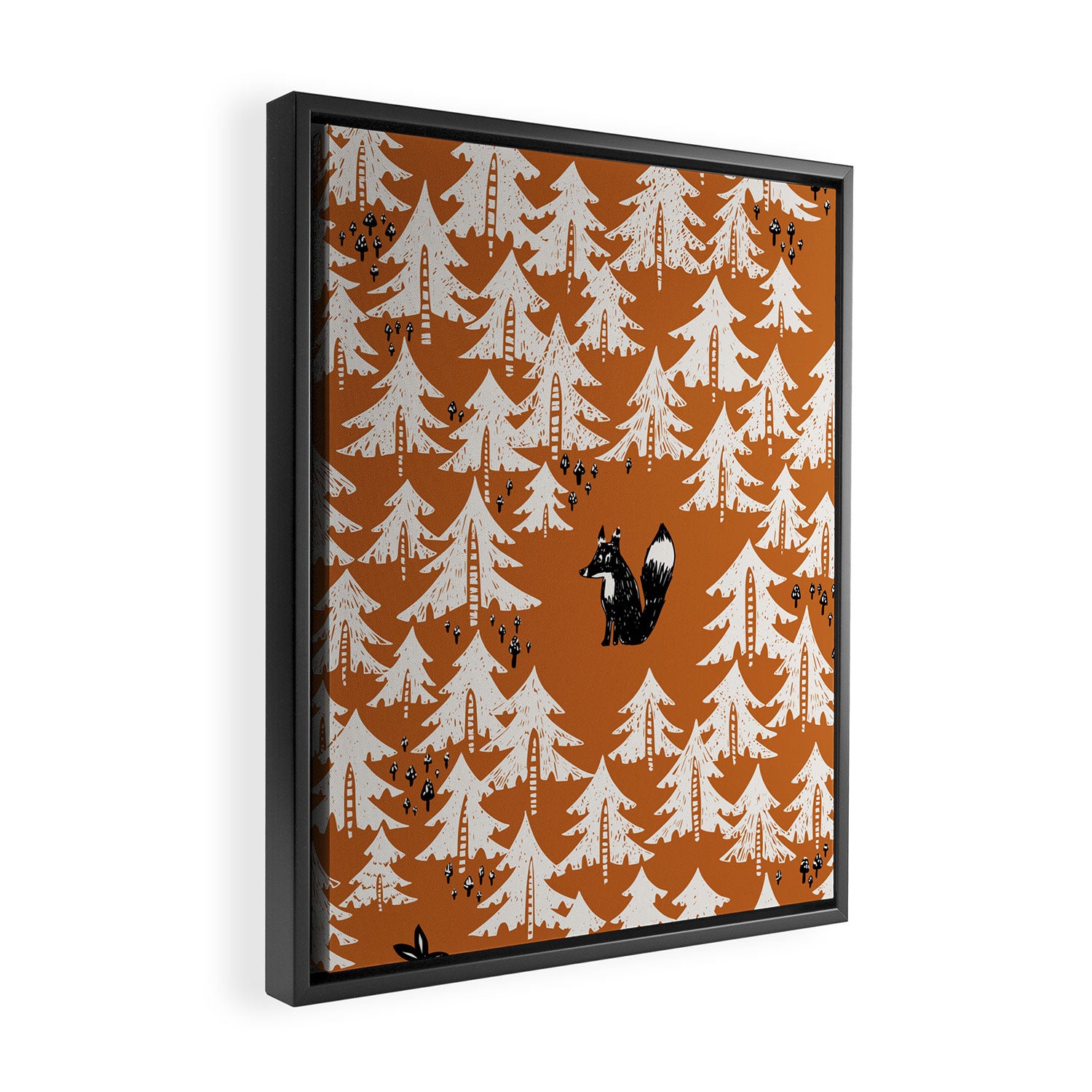 Black Forest fox terracotta Framed Canvas Print Gallery Image 2