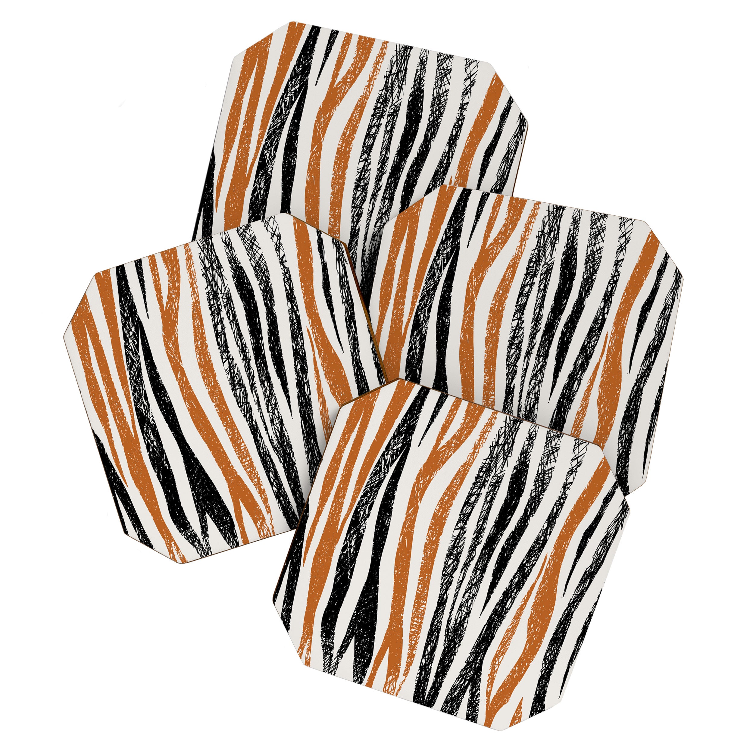 Black Forest Stripes terracotta Coaster Gallery Image 1