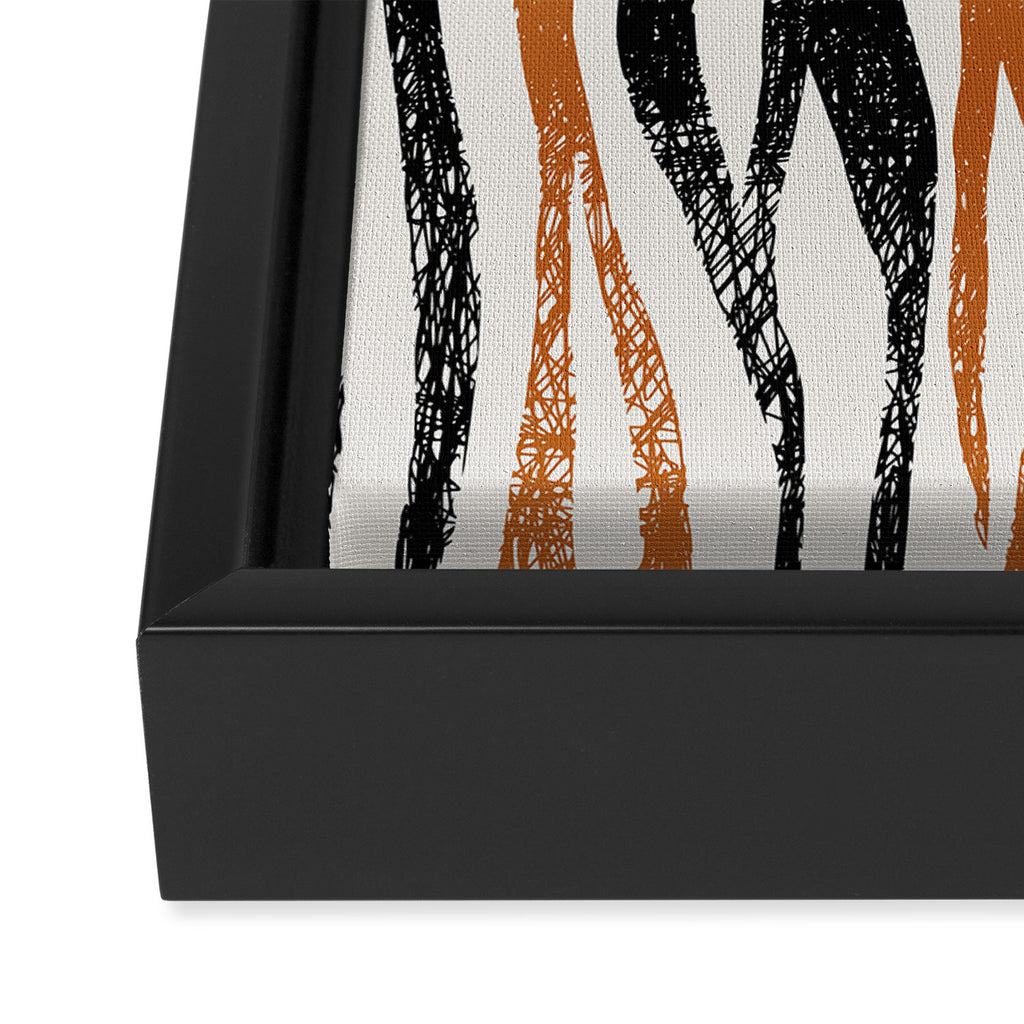 Black Forest Stripes terracotta Framed Canvas Print Gallery Image 3
