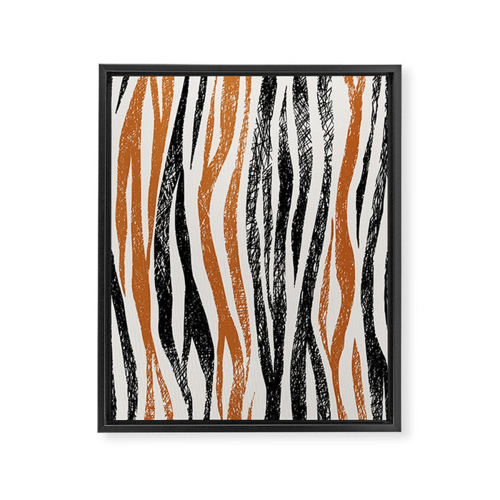 Black Forest Stripes terracotta Framed Canvas Print Gallery Image 1
