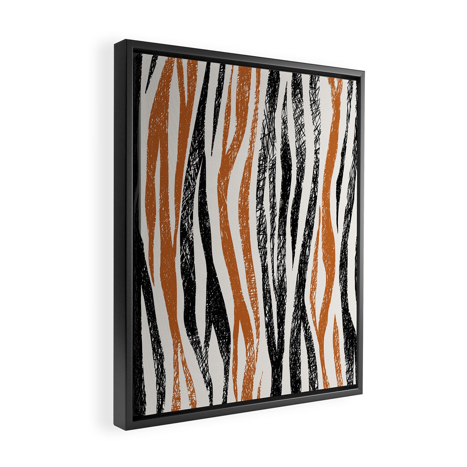 Black Forest Stripes terracotta Framed Canvas Print Gallery Image 2