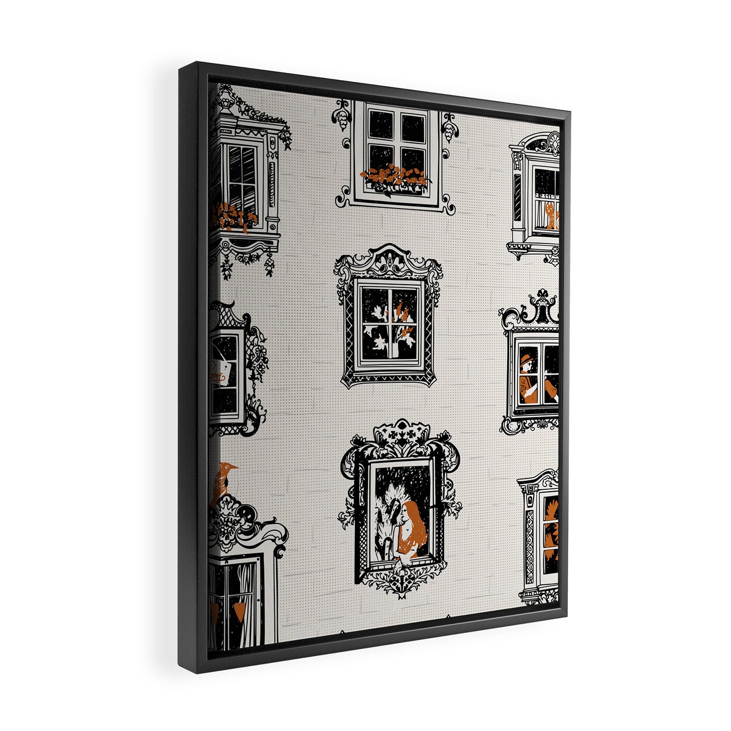 Black Forest welcome windows Framed Canvas Print Gallery Image 2