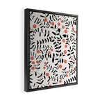 Block print berries black and white Framed Canvas Print Gallery Image 2