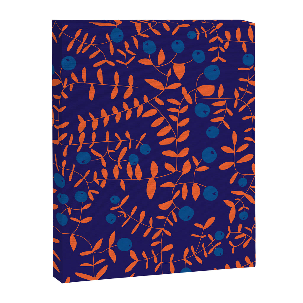 Block print berries blue Canvas Print Gallery Image 8