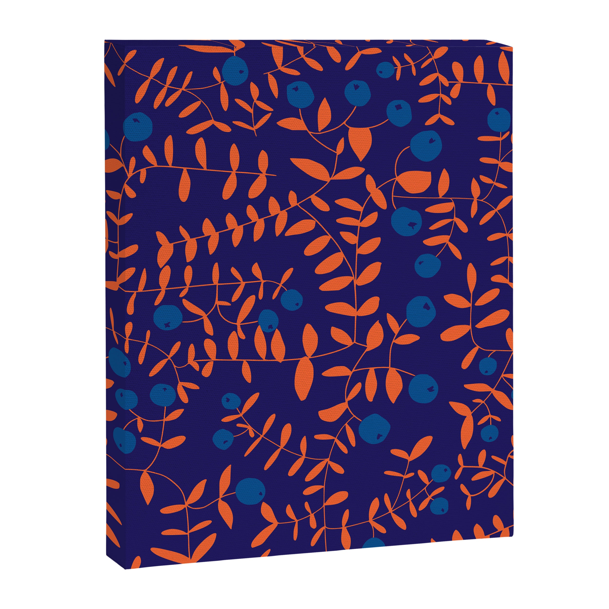 Block print berries blue Canvas Print Gallery Image 8