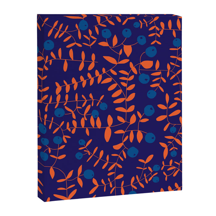 Block print berries blue Canvas Print Gallery Image 1