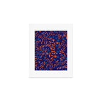 Block print berries blue Art Print Gallery Image 1