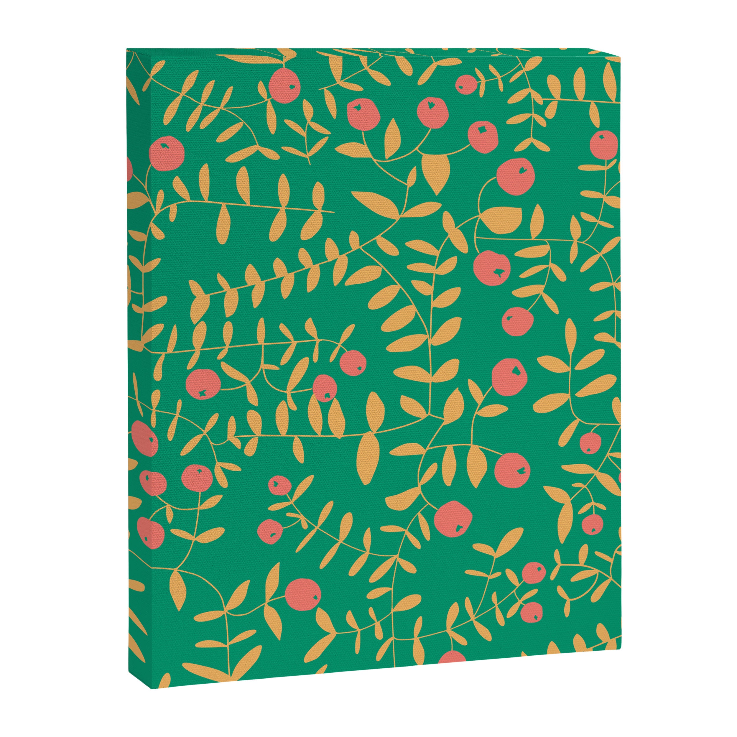 Block print berries bright green Canvas Print Gallery Image 8