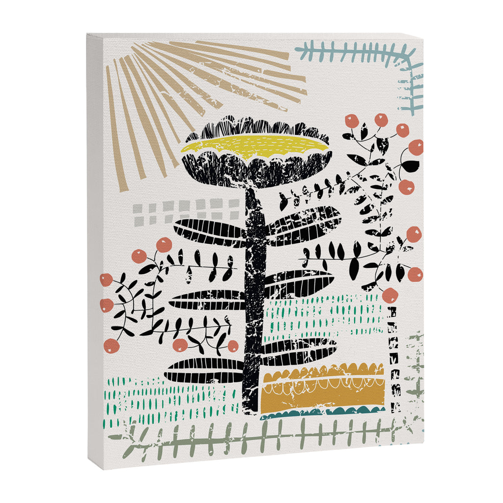 Block print bold flower Canvas Print Gallery Image 6