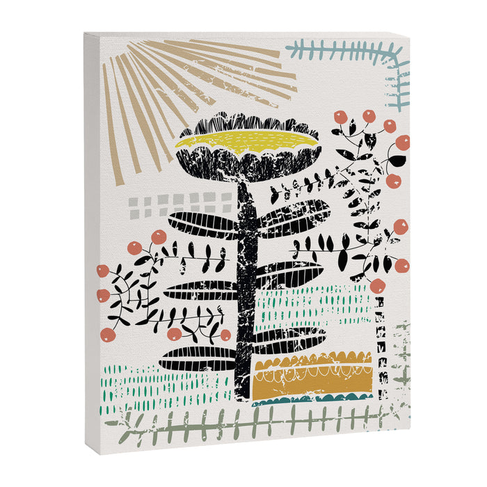 Block print bold flower Canvas Print Gallery Image 1