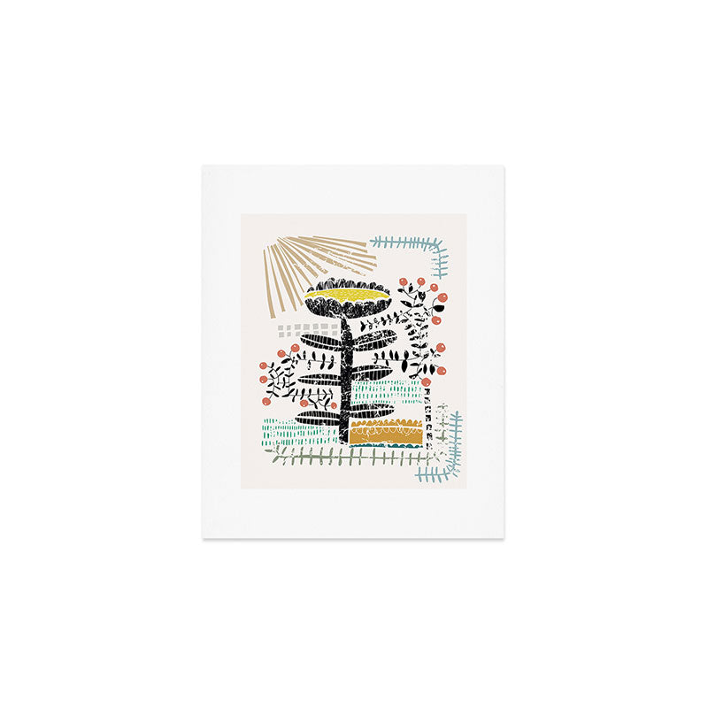 Block print bold flower Art Print Gallery Image 1