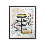 Block print bold flower Framed Canvas Print Gallery Image 6