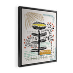 Block print bold flower Framed Canvas Print Gallery Image 2