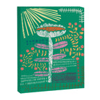 Block print bold flower green Canvas Print Gallery Image 6