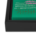 Block print bold flower green Framed Canvas Print Gallery Image 3