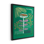 Block print bold flower green Framed Canvas Print Gallery Image 2