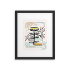 Block print bold flower Framed Art Print Gallery Image 5