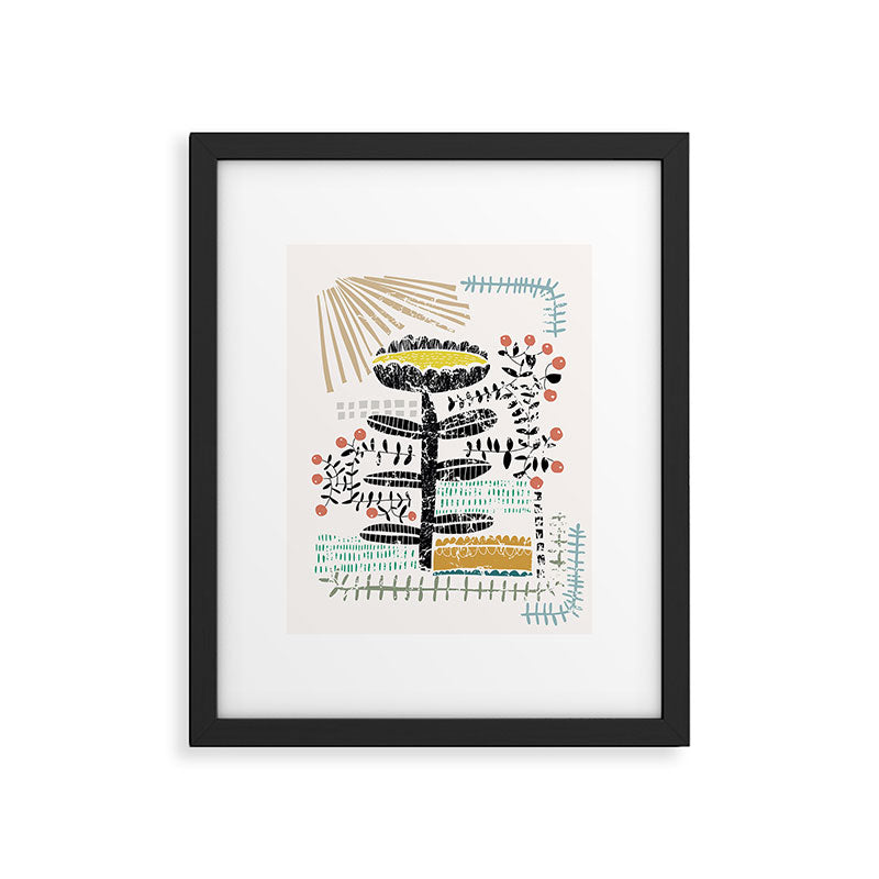Block print bold flower Framed Art Print Gallery Image 5