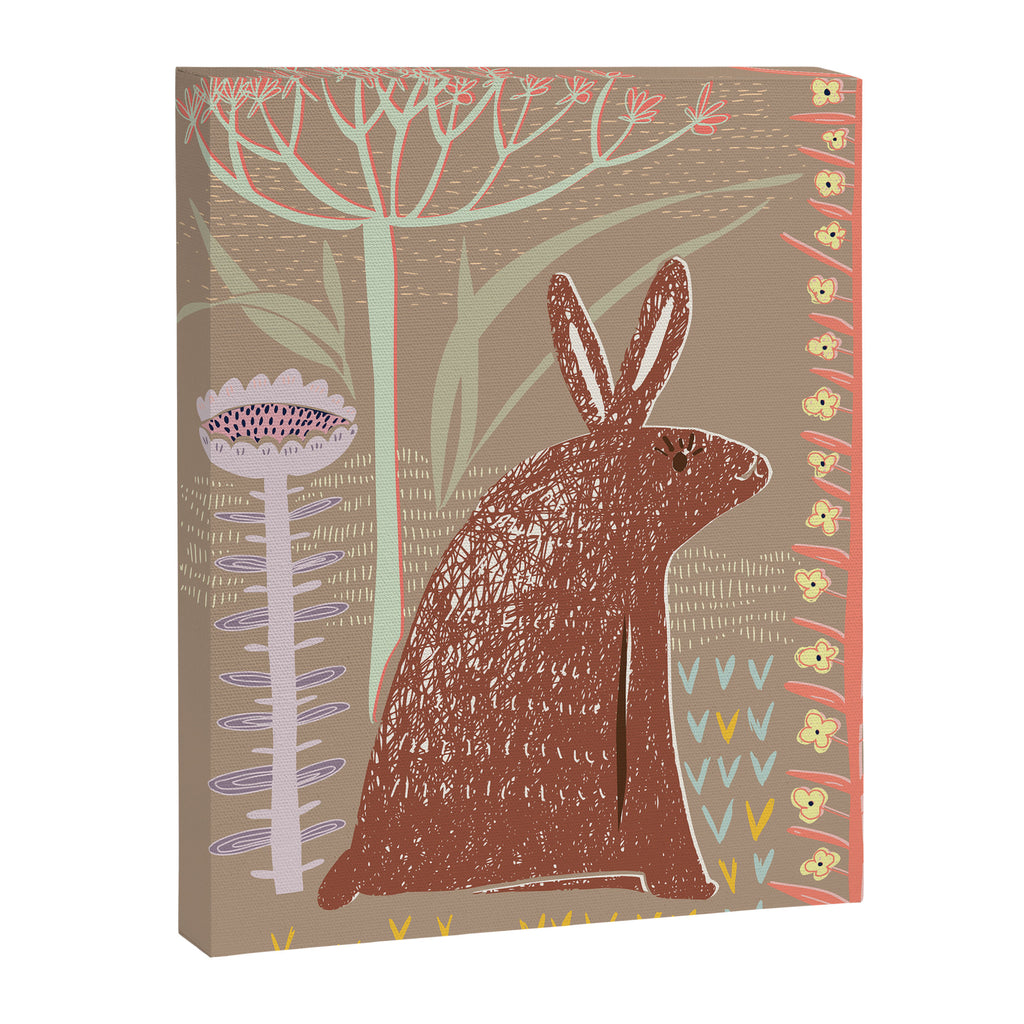 Block print brown bunny Canvas Print Gallery Image 8
