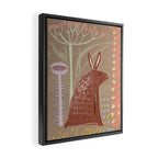 Block print brown bunny Framed Canvas Print Gallery Image 2