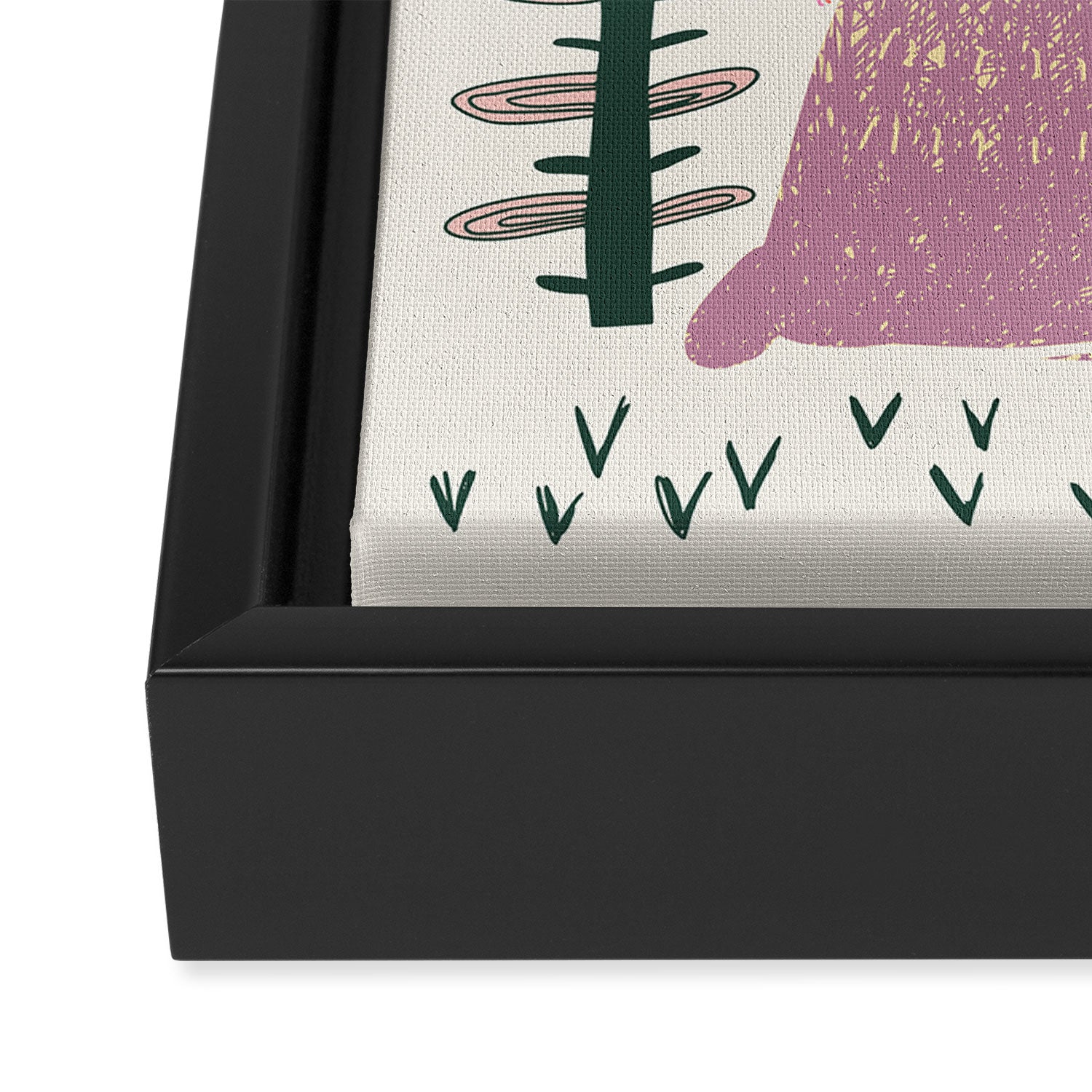 Block print bunny Framed Canvas Print Gallery Image 3